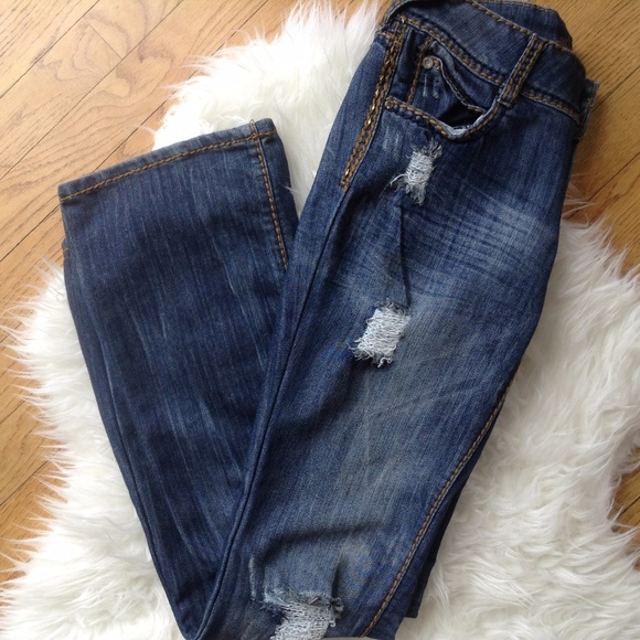 Almost Famous Denim - Almost Famous Jeans Sz 5 Juniors Destructed
